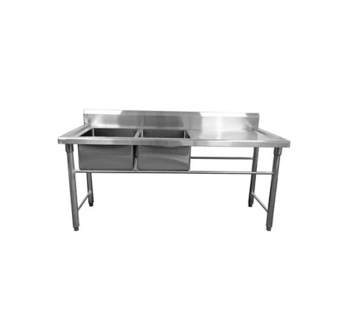 Quattro 1500mm Twin Bowl Stainless Steel Left Hand Commercial Sink
