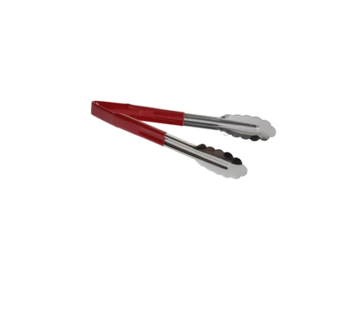 Vinyl Coated Red Serving Tongs 245mm